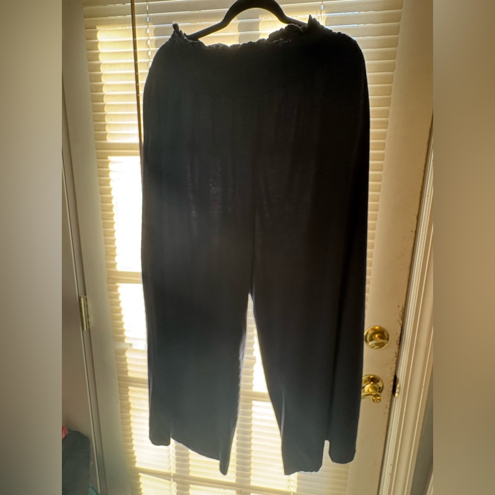 Elegant Navy Wide Leg Women's Pants